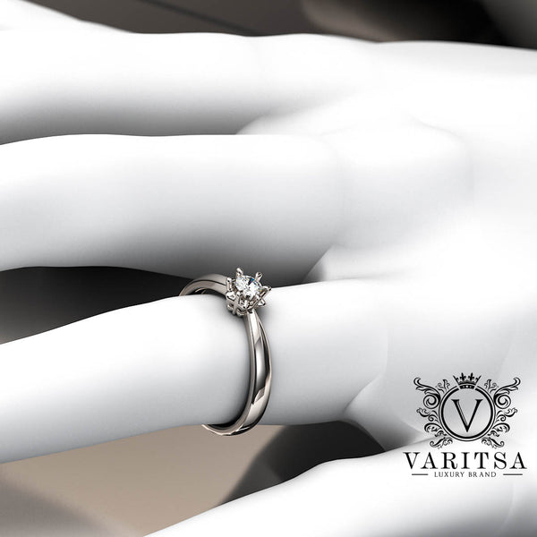 0.16ct Brilliant Cut Diamond Solitaire Gold Engagement Ring - 01US21